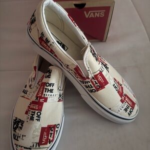 Vans Classic Slip-On Red and Black Graphic Sneakers
